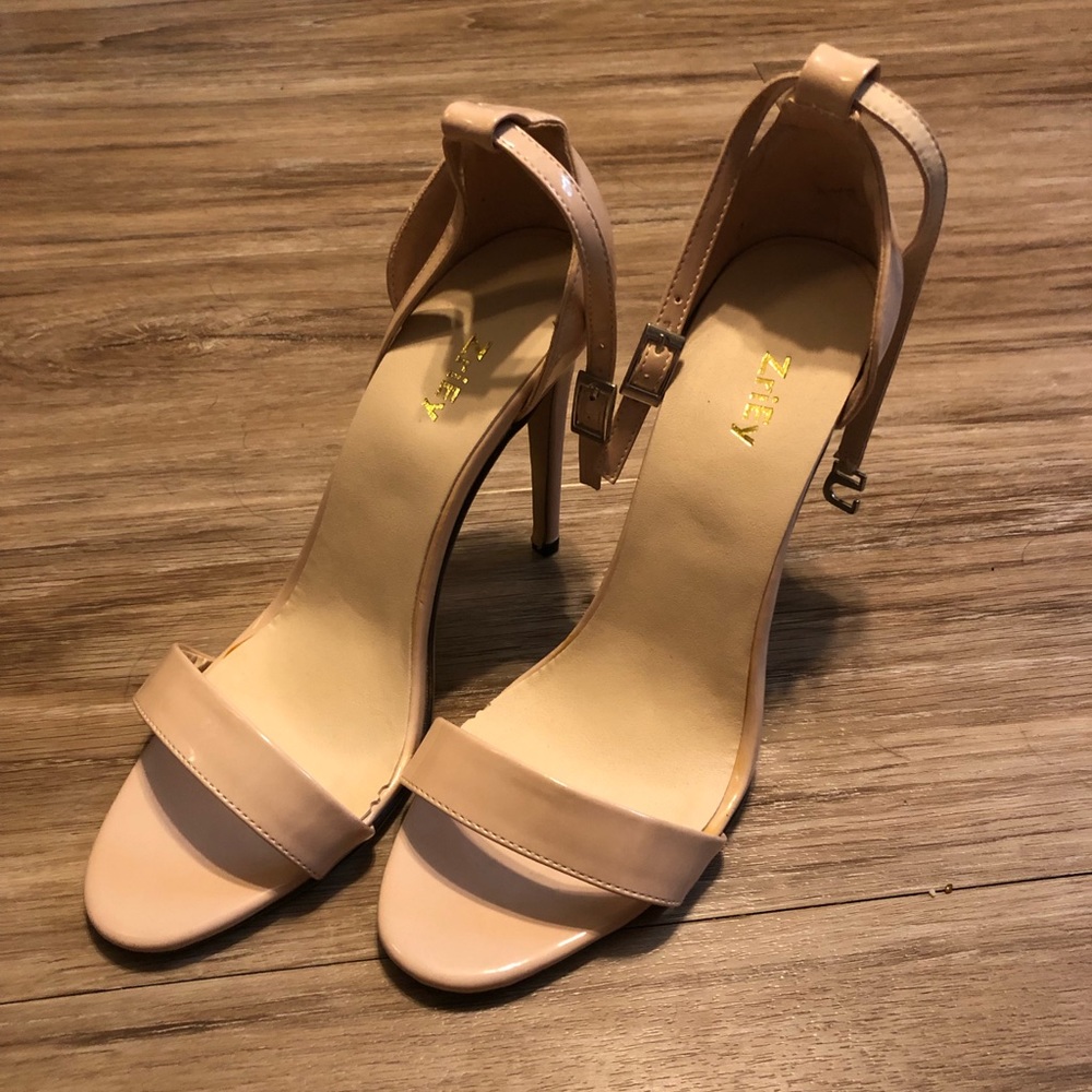 Nude high heel sandals w/ strap, new without tags, size 41 (around women’s 9.5)